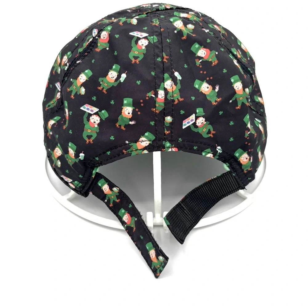 Sprints Unisex Lucky Charmers Running Hat Black Green Leprechaun St Patricks Day
